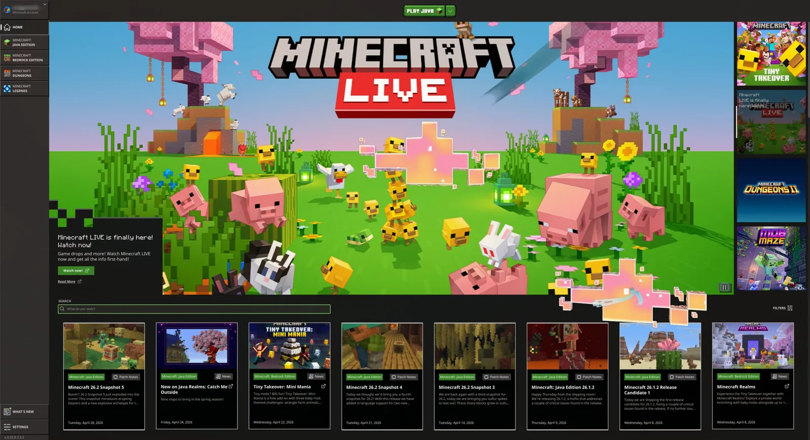 Minecraft in esecuzione su Omarchy